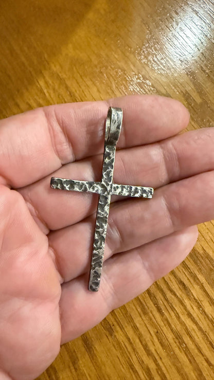 Men’s Oxidized Sterling Silver Cross Pendant
