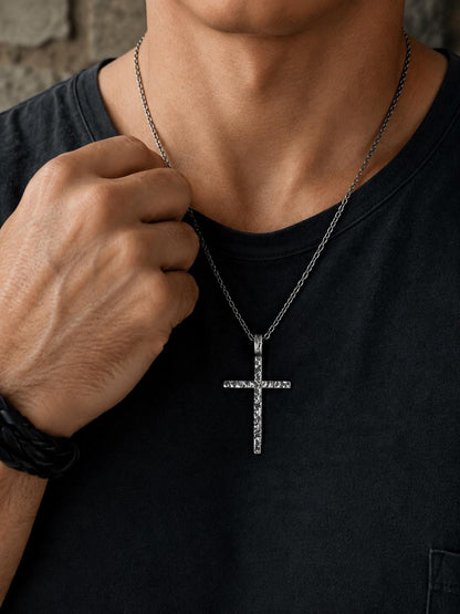 Men’s Oxidized Sterling Silver Cross Pendant