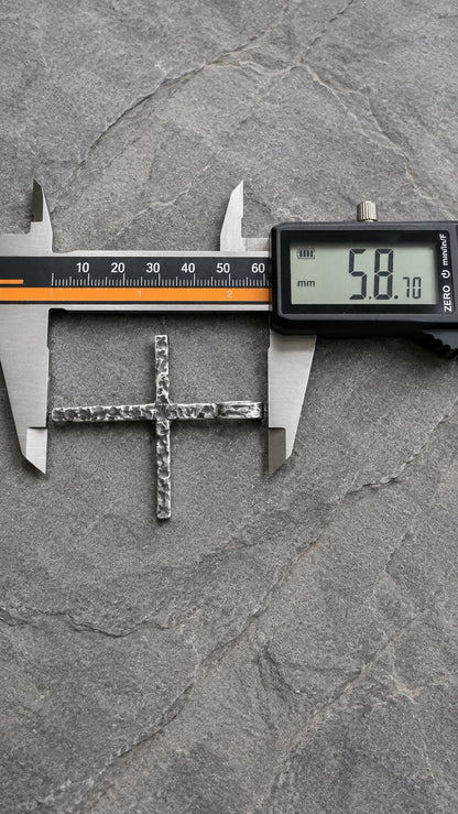 Men’s Oxidized Sterling Silver Cross Pendant