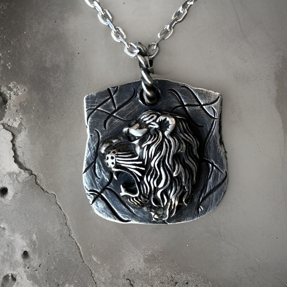 Men’s Lion Necklace - Silver Lion Pendant | JJewelryArt