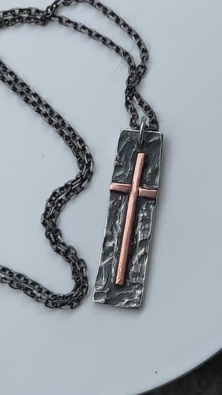 Copper Cross Necklace - Men&