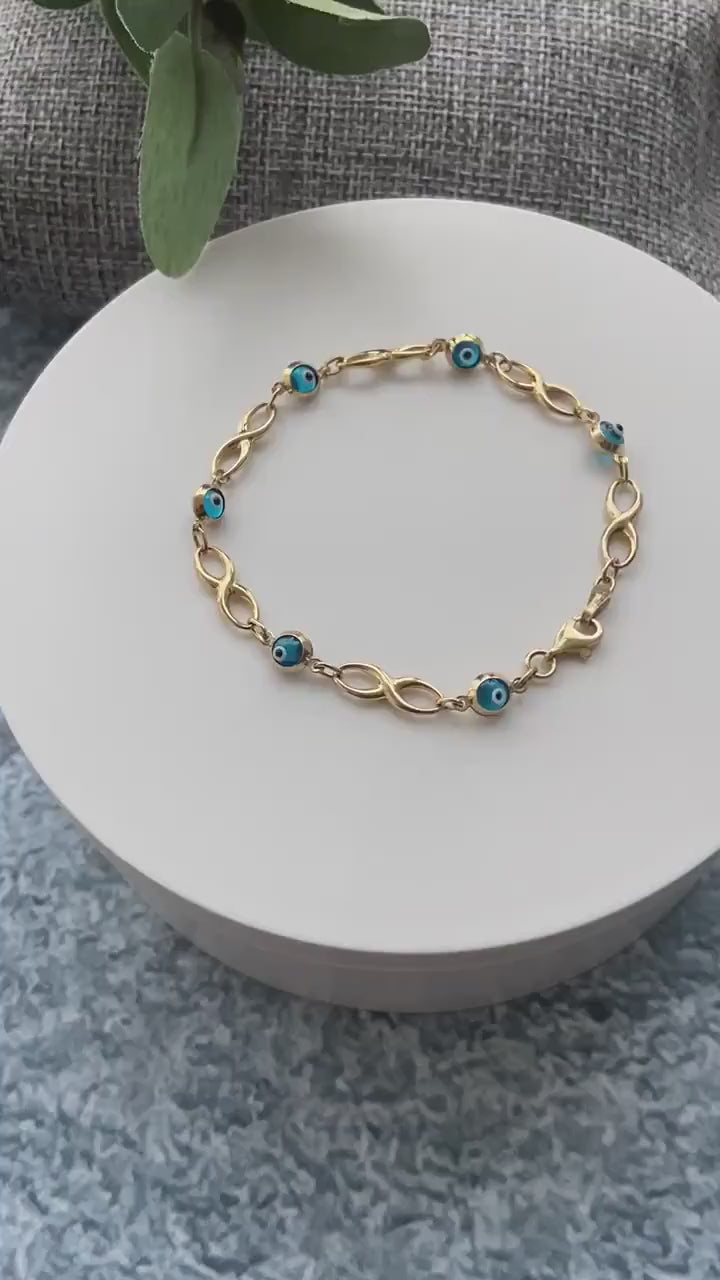 Evil Eye Bracelet Gold - 10K Gold Bracelet | JJewelryArt