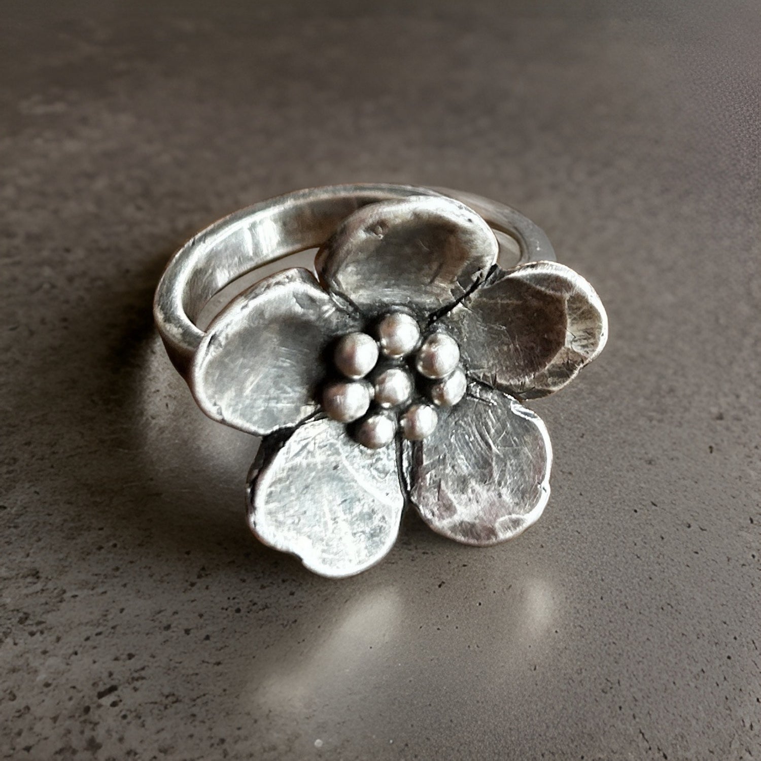 sterling silver flower ring