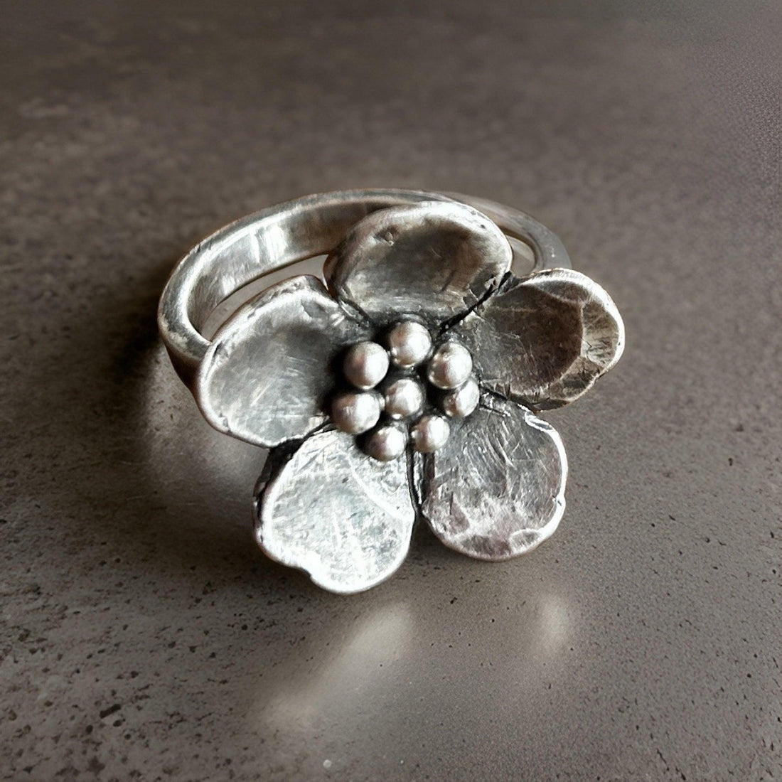 Blooming Flower Ring - Handmade Silver Rings | JJewelryArt