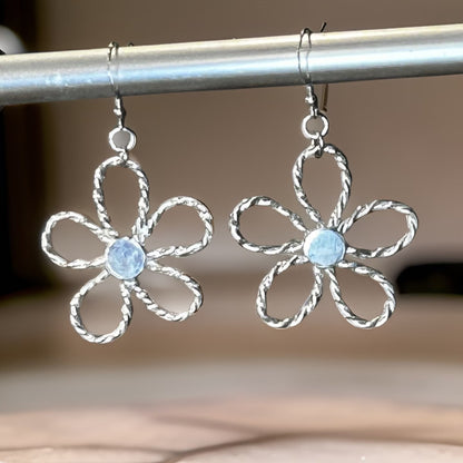 sterling silver hancrafted flower earrings