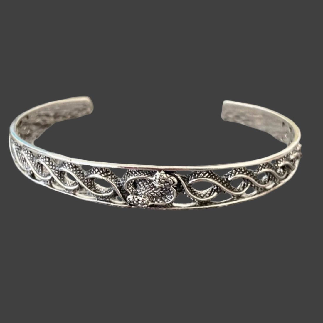 Elegant Sterling Silver Snake Bracelet Band-JJewelryArt