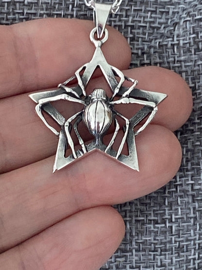 Silver Spider Pendant-JJewelryArt